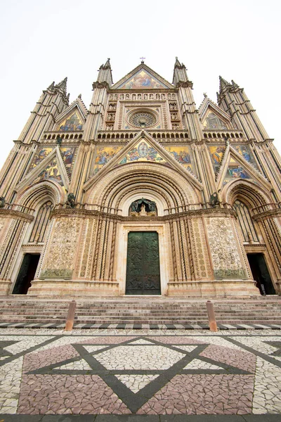 Orvieto Cathedral Umbrië Italië Groothoek — Stockfoto