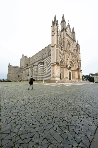 Orvieto Cathedral Umbrië Italië Groothoek — Stockfoto