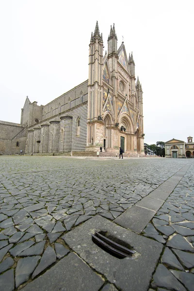 Orvieto Cathedral Umbrië Italië Groothoek — Stockfoto