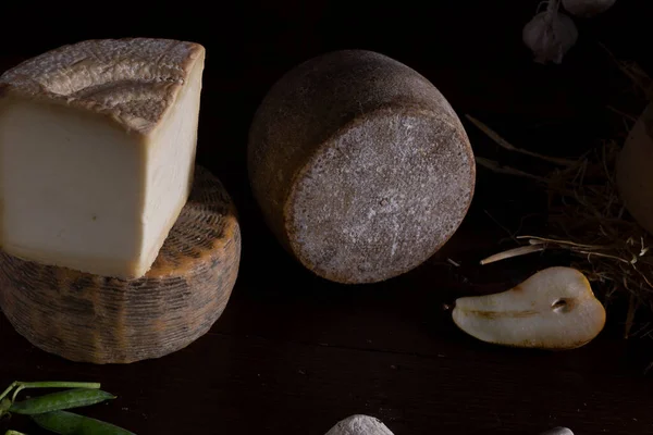 stock image Table of various cheese and food