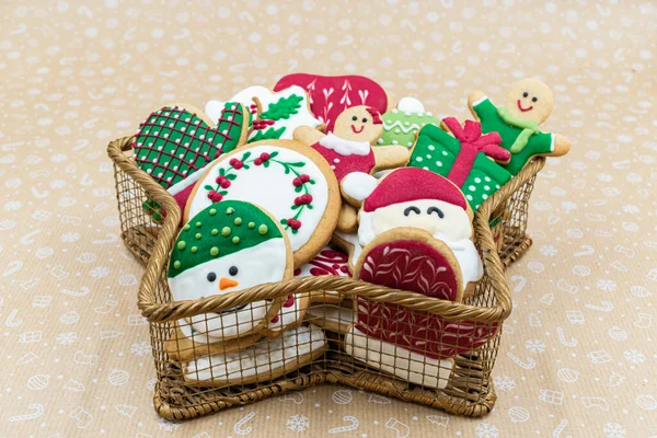 Savoureux Biscuits Maison Pain Épice Noël Dans Bol Forme Étoile — Photo
