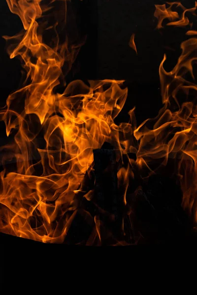 Yaz zamanı aktivitesi, açık havada yanan küçük şenlik ateşi, yakın çekim