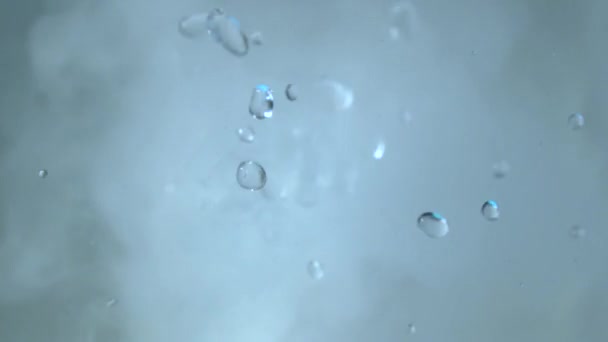 Krople Wody Pary Kawałki Wody Mgły Pęcherzyki Dymu Wody Widok — Wideo stockowe