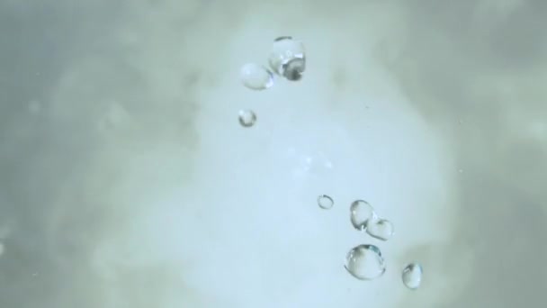 Gotas Vapor Água Salpicos Água Nevoeiro Fumo Bolhas Água Vista — Vídeo de Stock