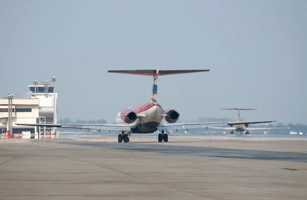 Airplane tail close — Stock Photo, Image