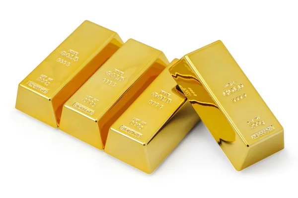 4 sztabki złota — Zdjęcie stockowe