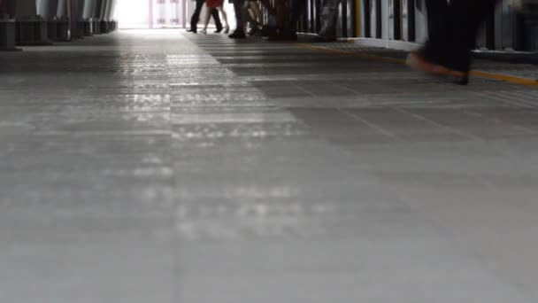 El tren aéreo llega a la estación — Vídeos de Stock