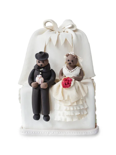 Svatební dort s panenkou — Stock fotografie