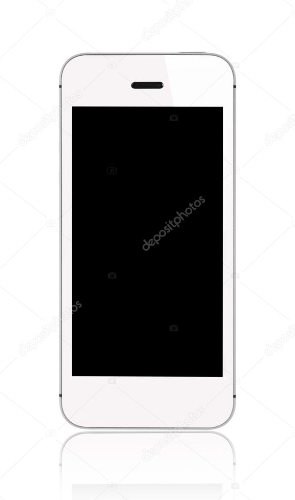 White smartphone blank screen