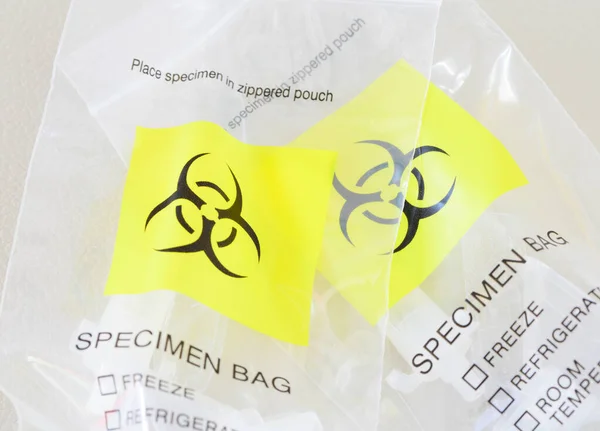 Biohazard Specimen Plastic Bag — Stock Photo, Image