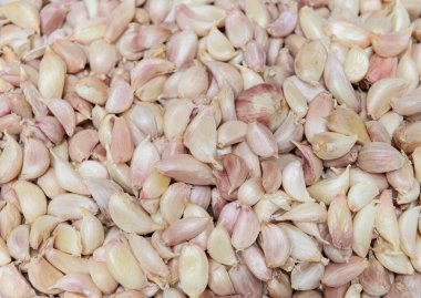 Taze sarımsak arkaplanının üst görüntüsü