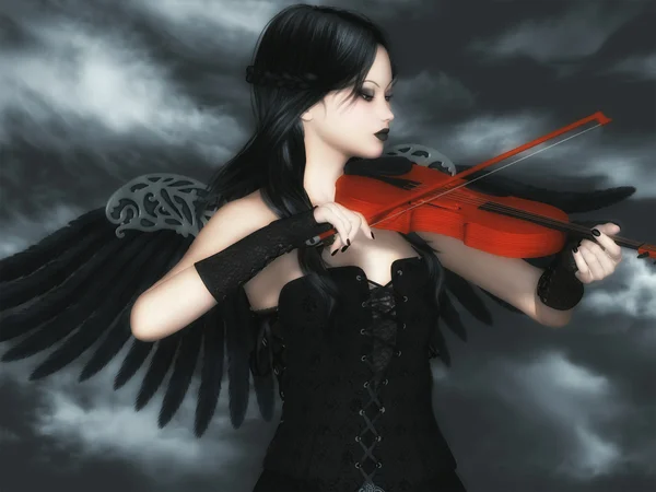 Música Angel escuro — Fotografia de Stock
