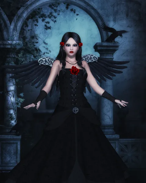 Dark angel datorgrafik — Stockfoto