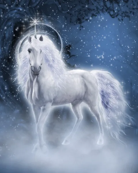 Beyaz unicorn — Stok fotoğraf