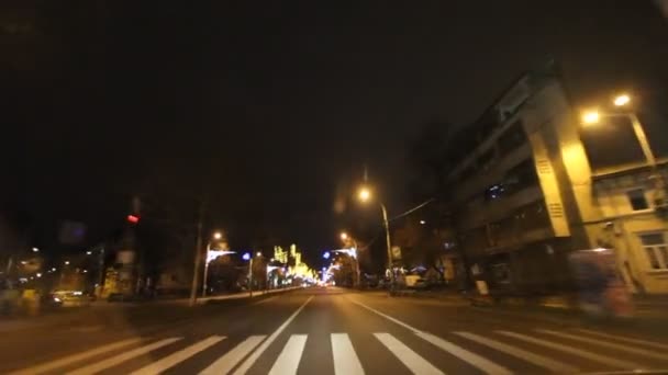 Bukarest nattetid — Stockvideo