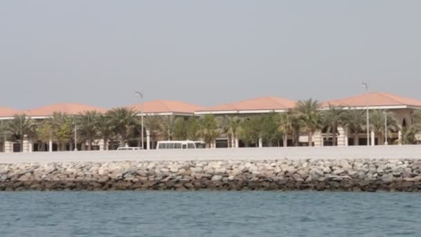 Wyspy palm Dubai z łodzi — Wideo stockowe