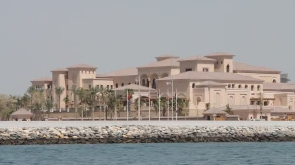 Wyspy palm Dubai z łodzi — Wideo stockowe