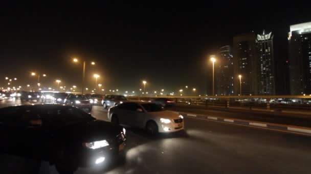 Dubai Night Traffic — Stock Video