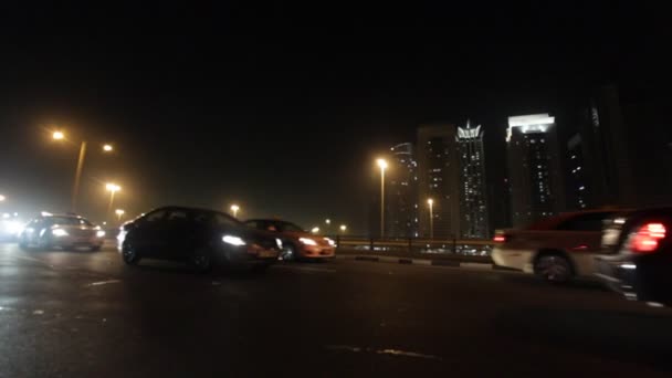 Dubai Night Traffic — Stock Video