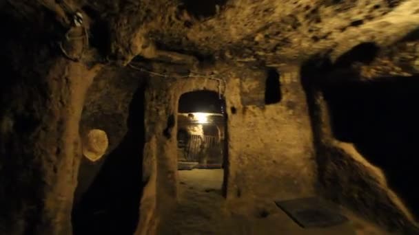 Подземный город Турции — стоковое видео