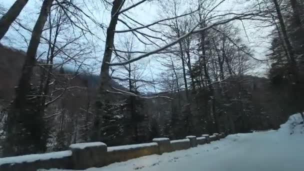 Estrada da montanha no inverno — Vídeo de Stock