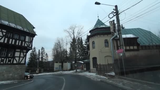 Bergstraße im Winter — Stockvideo