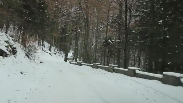 Estrada da montanha no inverno — Vídeo de Stock