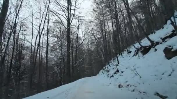 Bergweg in de winter — Stockvideo