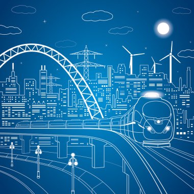 vektör hatları tren köprüsü üzerinde
