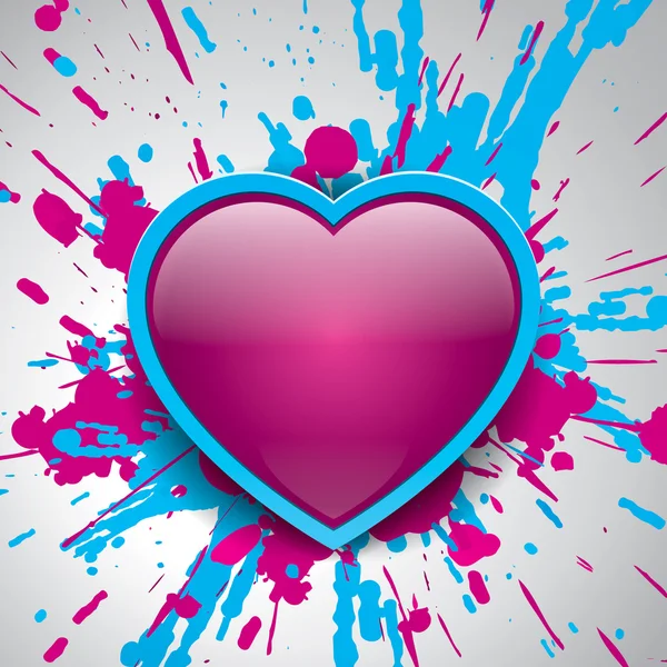 Love bomb, color explosion, vector bang, bright spray pink and blue
