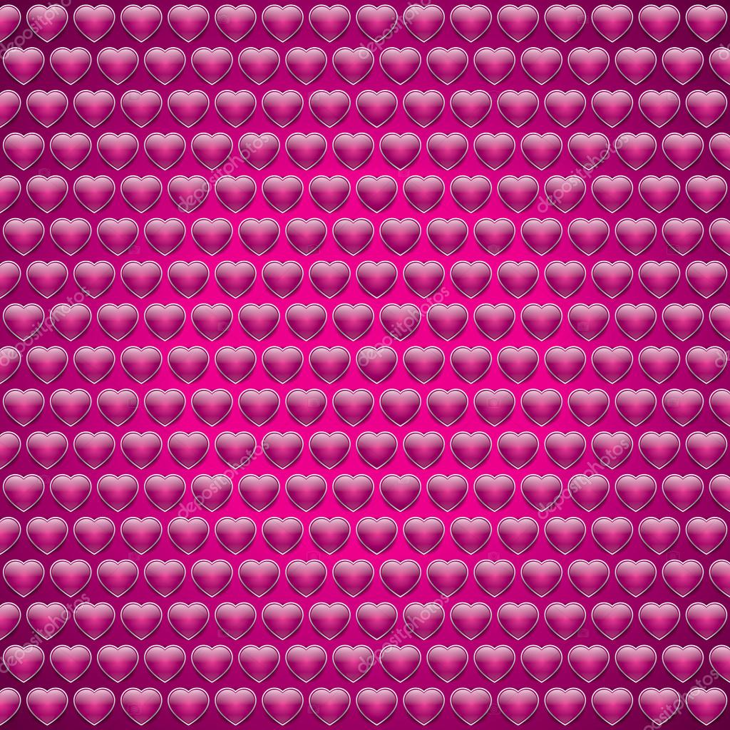 Love texture, pink background, glossy hearts, vector heart texture