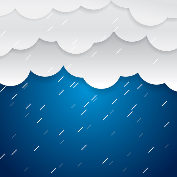 Vector illustration, clouds, the rain, vector art