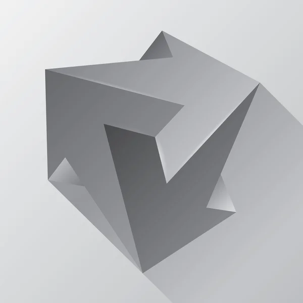 Cristal vectorial, objeto irreal, elemento de diseño, flechas imposibles — Vector de stock