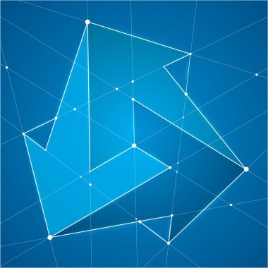 soyut formu, şeffaf geometrik şekiller, oklar 3