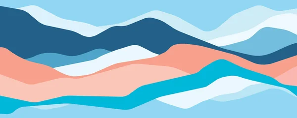 Vícebarevné Hory Průsvitné Vlny Abstraktní Barevné Tvary Skla Moderní Zázemí — Stockový vektor