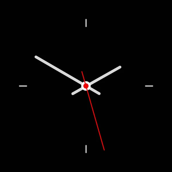 Ρολόι Εικονίδιο Πρόσωπο Επίπεδη Στυλ Μινιμαλιστικό Χρονόμετρο Μαύρο Φόντο Επαγγελματικό — Διανυσματικό Αρχείο