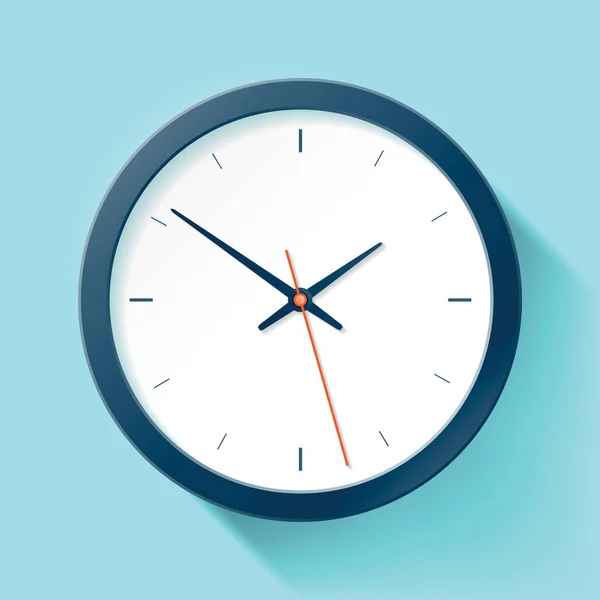 时钟图标在现实的风格 蓝色定时器的色彩背景 商业观察 为您的项目提供向量设计元素 — 图库矢量图片
