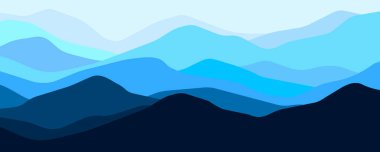 Çoklu renk dağları panorama, şeffaf dalgalar, soyut renk cam şekilleri, modern arkaplan, vektör tasarımı projeniz için tasarım