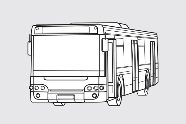 Черный Контур Транспортной Иллюстрации Изображение Автобуса Белом Фоне Векторный Дизайн — стоковый вектор