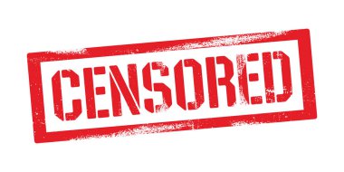 Stencil CENSORED yazıtları. Şeffaf arka planda siyah yasak grafiti baskısı. Vektör tasarımı sokak sanatı
