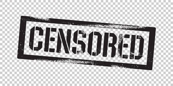 Stencil Censored Inscrição Graffiti Preto Proibido Imprimir Fundo Transparente Projeto — Vetor de Stock