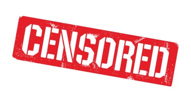 Stencil CENSORED yazıtları. Beyaz arka planda kırmızı yasak graffiti baskısı. Vektör tasarımı sokak sanatı