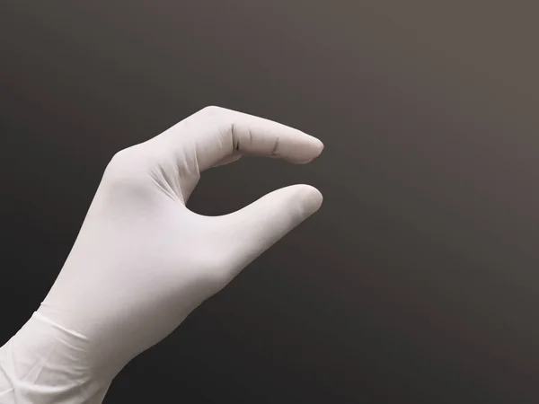 Κοντινό Πλάνο Εικόνα Της Ιατρικής Latex Χειρουργική Γάντι Στο Χέρι — Φωτογραφία Αρχείου