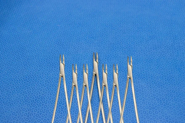 Medical Surgical Needle Holder Or Needle Driver Tips. Selective Focus