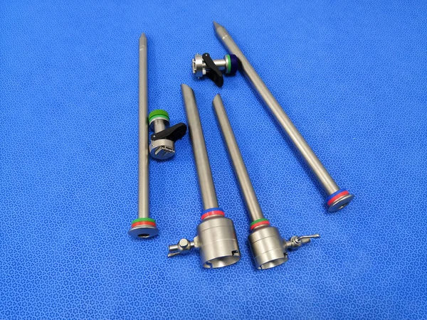 Closeup Image Reusable Laparoscopic Surgical Trocar Cannula — Zdjęcie stockowe