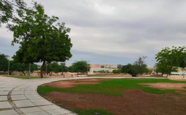 Beautiful Greenish Outdoor Park Walking Path — Fotografia de Stock