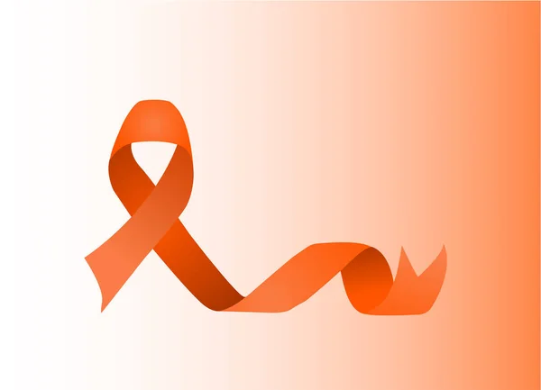 Orange Ribbon Vector Illustration Voor Ondersteuning Bewustmakingscampagnes Symbool Van Multiple — Stockvector