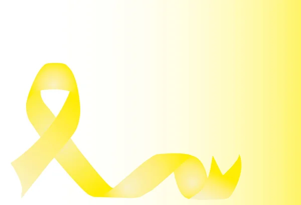 Yellow Vector Ribbon Ontwerp Van Bewustmakingsmaand — Stockvector