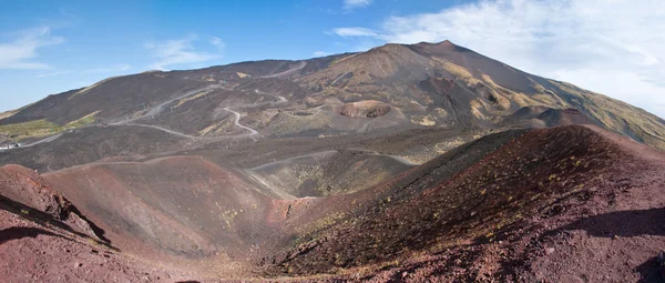 Panorama of etna craters — Stock Photo, Image
