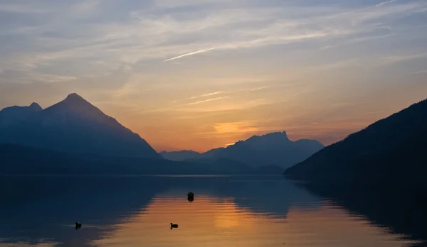 Nachtalpen Silhouette — Stockfoto